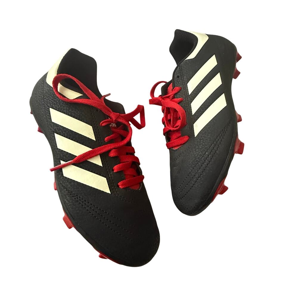Adidas Goletto Turf Shoes BOYS Size 4 Soccer Baseball Black Red Laces